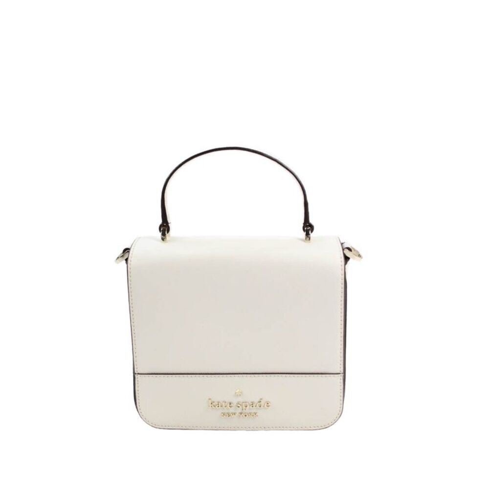 Kate Spade New York Womens Staci Square Crossbody Handbag White